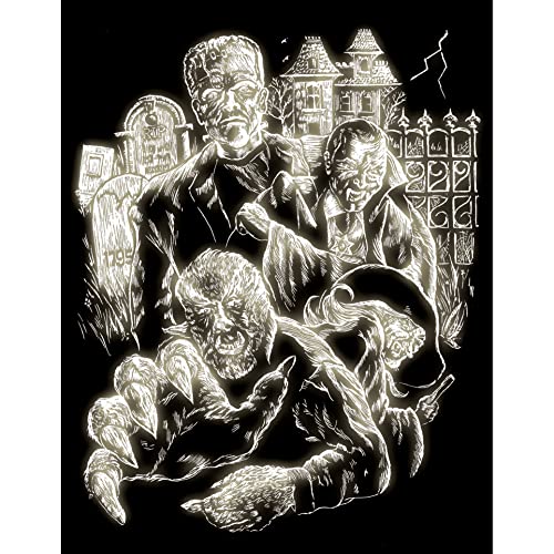 Royal & Langnickel - Kratzbild Monster, Glow in the Dark, Kratzbilder für Kinder und Erwachsene, mit Kratzstift und Vorlage Royal & Langnickel - Kratzbild Monster, Glow in the Dark, Kratzbilder für Kinder und Erwachsene, mit Kratzstift und Vorlage von Pracht Creatives Hobby