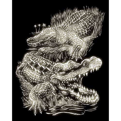 Royal & Langnickel - Kratzbild Krokodile, Glow in the Dark, Kratzbilder für Kinder und Erwachsene, mit Kratzstift und Vorlage Royal & Langnickel - Kratzbild Krokodile, Glow in the Dark, Kratzbilder für Kinder und Erwachsene, mit Kratzstift und Vorlage von Pracht Creatives Hobby