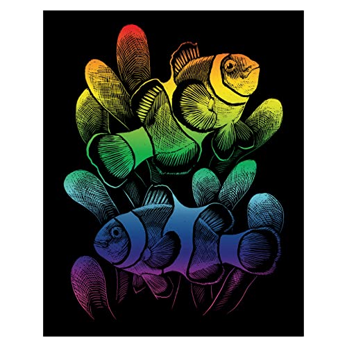 Royal & Langnickel - Kratzbild Clownfisch Rainbow, Kratzbilder für Kinder und Erwachsene, mit Kratzstift und Vorlage von Pracht Creatives Hobby