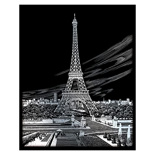 Pracht Creatives Hobby Royal & Langnickel - Kratzbild Eiffelturm, Silber, Kratzbilder für Kinder und Erwachsene, mit Kratzstift und Vorlage von Pracht Creatives Hobby
