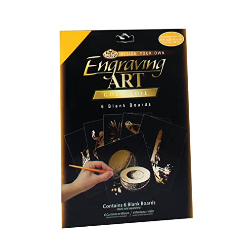 Royal & Langnickel - Kratzbilder Set zum Selbstgestalten, Gold, 6 Stück, Kratzbilder für Kinder und Erwachsene von Pracht Creatives Hobby