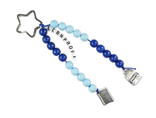 Pracht Creatives Hobby 5935-12171 Rechenkette zum Selbstgestalten, mit Schlüsselanhänger, Lernprofi blau, Bastelset mit 20 Rechenperlen, als Geschenk zur Einschulung, für die Zuckertüte von Pracht Creatives Hobby
