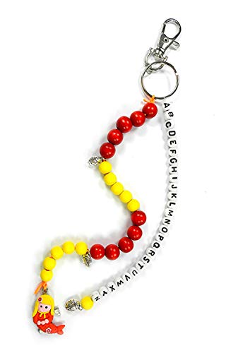 Pracht Creatives Hobby 5935-12241 Rechenkette zum Selbstgestalten, mit Schlüsselanhänger, Marienkäfer rot-gelb, Bastelset mit 20 Rechenperlen, als Geschenk zur Einschulung, für die Zuckertüte von Pracht Creatives Hobby