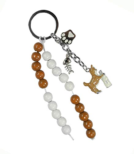 Pracht Creatives Hobby 5936-12115 Rechenkette zum Selbstgestalten, mit Schlüsselanhänger, Katze braun-weiß, Bastelset mit 20 Rechenperlen, als Geschenk zur Einschulung, für die Zuckertüte von Pracht Creatives Hobby