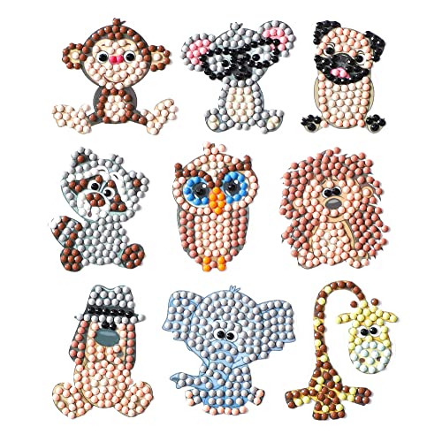 Diamond Painting Stickerset, Motiv Tiersafari, Bastelset zum Gestalten von Aufklebern mit Glitzersteinchen, für Kinder ab 5 Jahren von Pracht Creatives Hobby