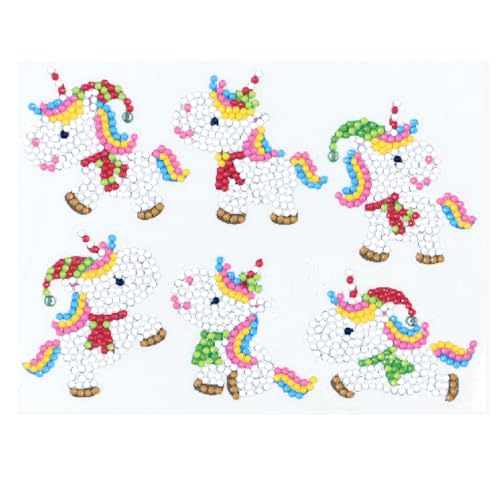 Pracht Creatives Hobby Diamond Painting Stickerset, Motiv Einhörner, Weihnachten, Bastelset zum Gestalten von Aufklebern mit Glitzersteinchen, für Kinder ab 5 Jahren von Pracht Creatives Hobby