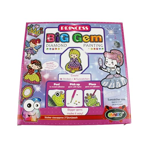 Diamond Painting Box Princess, für 12 Sticker und 2 Fensterbilder mit Prinzessinnen Motiven, Bastelset zum Malen mit Glitzersteinen, für Kinder ab 8 Jahren von Pracht Creatives Hobby