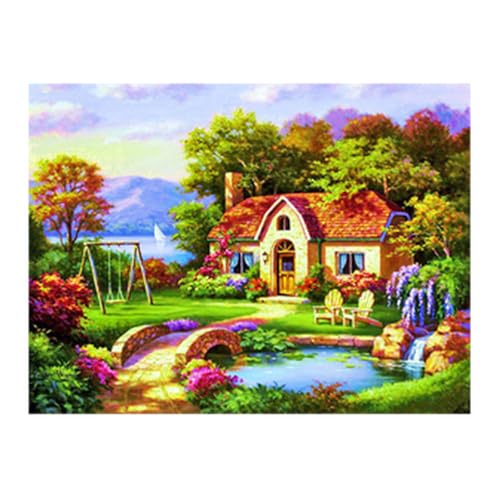 Diamond Painting Set, Bild mit Motiv Gutshof und Zubehör, Bastelset zum Malen mit Glitzersteinchen, für Kinder ab 5 Jahren von Pracht Creatives Hobby