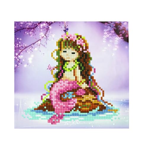 Diamond Painting Set, Bild mit Motiv Meerjungfrau und Zubehör, Bastelset zum Malen mit Glitzersteinchen, für Kinder ab 5 Jahren von Pracht Creatives Hobby