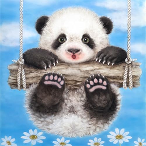 Diamond Painting Set, Bild mit Motiv Panda und Zubehör, Bastelset zum Malen mit Glitzersteinchen, für Kinder ab 5 Jahren Diamond Painting Set, Bild mit Motiv Panda und Zubehör, Bastelset zum Malen mit Glitzersteinchen, für Kinder ab 5 Jahren von Pracht Creatives Hobby