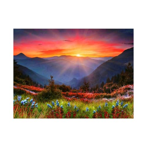 Pracht Creatives Hobby Diamond Painting Set, Bild mit Motiv Sonnenaufgang und Zubehör, Bastelset zum Malen mit Glitzersteinchen, für Kinder ab 5 Jahren von Pracht Creatives Hobby