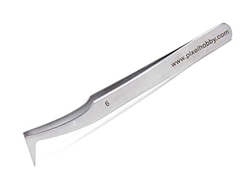Pixel P20009-7 Pinzette für das beliebte Pixel-Hobby, aus Metall, mit abgewinkelter Spitze, ca. 11 cm lang, zum Setzen der Pixel Steinchen von Pracht Creatives Hobby