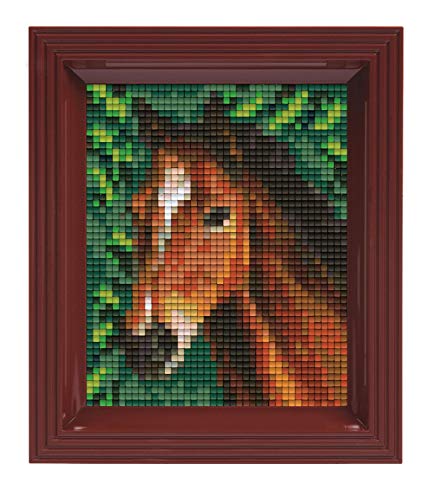 Pixel P31318 Mosaik Geschenkverpackung Pferd, Pixelbild mit Rahmen, kinderleichtes Stecksystem, ohne Bügeln und Kleben, Steinchen aus Biokunststoff von Pracht Creatives Hobby