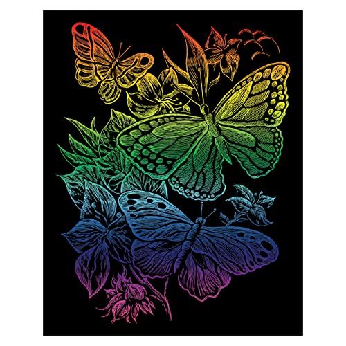 Pracht Creatives Hobby Royal & Langnickel - Kratzbild Schmetterlinge Rainbow, Kratzbilder für Kinder und Erwachsene, mit Kratzstift und Vorlage von Pracht Creatives Hobby