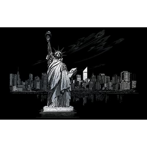 Royal & Langnickel - Kratzbild Freiheitsstatue, Silber, Kratzbilder für Kinder und Erwachsene, mit Kratzstift und Vorlage Royal & Langnickel - Kratzbild Freiheitsstatue, Silber, Kratzbilder für Kinder und Erwachsene, mit Kratzstift und Vorlage von Pracht Creatives Hobby