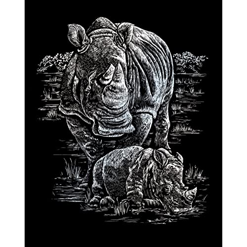 Royal & Langnickel - Kratzbild Nashorn & Babys, Silber, Kratzbilder für Kinder und Erwachsene, mit Kratzstift und Vorlage Royal & Langnickel - Kratzbild Nashorn & Babys, Silber, Kratzbilder für Kinder und Erwachsene, mit Kratzstift und Vorlage von Pracht Creatives Hobby