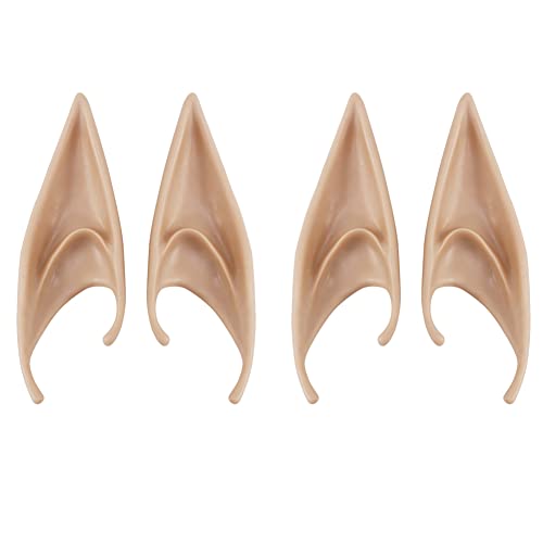 Prakti 4 Paar PVC Fairy Elf Ohren Halloween Maske Neue Party Maske Prothetische Ohren Langer Abschnitt Hell Hautton von Prakti