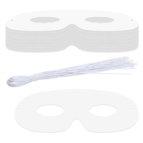20 Stück Papiermasken zum Basteln, weiße Papier-Augenmasken, bemalbare Maskerade-Maske, DIY-Blanko-Maske für Halloween, Karneval, Kostüm, Party-Dekorationen 20 Stück Papiermasken zum Basteln, weiße Papier-Augenmasken, bemalbare Maskerade-Maske, DIY-Blanko-Maske für Halloween, Karneval, Kostüm, Party-Dekorationen von Prasacco