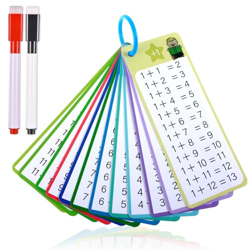 Addition Flash Cards 0-12 Addition Table Flash Cards with 2 Dry Erase Markers Math Chart Card for 1st to 3rd Grade Math Game Addition Flash Cards 0-12 Addition Table Flash Cards with 2 Dry Erase Markers Math Chart Card for 1st to 3rd Grade Math Game von Prasacco