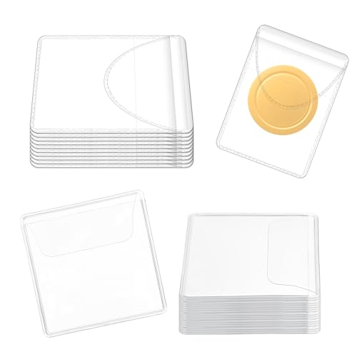 Münzhüllen aus transparentem PVC-Kunststoff, 5,6 cm, 200 Stück von Prasacco