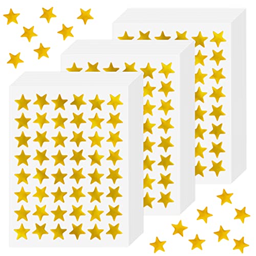 Prasacco 1440 Stück Kleine Goldfolie Sternaufkleber Gold Stern Aufkleber für Kinder Belohnung Schüler Lehrer 1,3 cm Durchmesser Gold Sterne Aufkleber Sticker Glitzer Sticker (Gold) von Prasacco