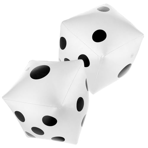 Prasacco 2 Stück Aufblasbare Würfel, Riesenwürfel Jumbo Aufblasbare Würfel Pool Spielzeug Jumbo-Würfel, Goße Würfel für Poolspiele, Rasenspiele, Partybevorzugung im Freien Bodenspiele von Prasacco