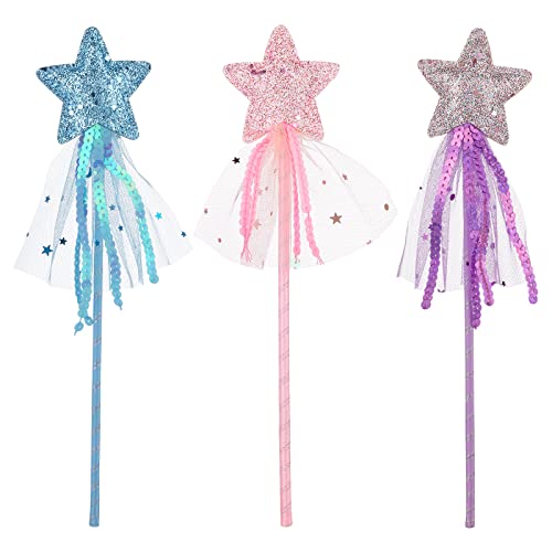 Prasacco 3-teilige Zauberstäbe für Kinder, Glitzer, Prinzessinnenstäbe, Sternenzauberstab, Spielzeugstäbe für Mädchen, Feenstab für Weihnachten, Kostüm, Requisiten, Geburtstagsfeiern, Zubehör Prasacco 3-teilige Zauberstäbe für Kinder, Glitzer, Prinzessinnenstäbe, Sternenzauberstab, Spielzeugstäbe für Mädchen, Feenstab für Weihnachten, Kostüm, Requisiten, Geburtstagsfeiern, Zubehör von Prasacco