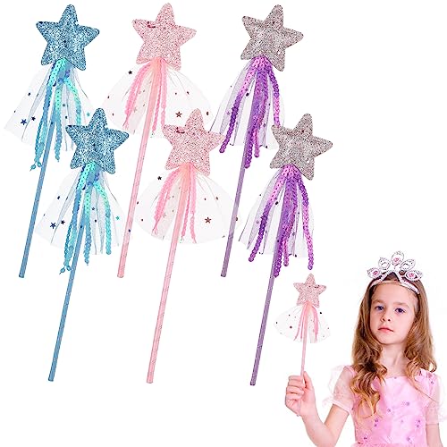 Prasacco 6 Stück Zauberstäbe für Kinder, Glitzer Stern Zauberstab Prinzessin Zauberstab 28,5 x 6,5 cm Feenstab für Halloween-Verkleidung, Weihnachtskostüm-Requisiten, Geburtstagsparty-Zubehör, Cosplay Prasacco 6 Stück Zauberstäbe für Kinder, Glitzer Stern Zauberstab Prinzessin Zauberstab 28,5 x 6,5 cm Feenstab für Halloween-Verkleidung, Weihnachtskostüm-Requisiten, Geburtstagsparty-Zubehör, Cosplay von Prasacco