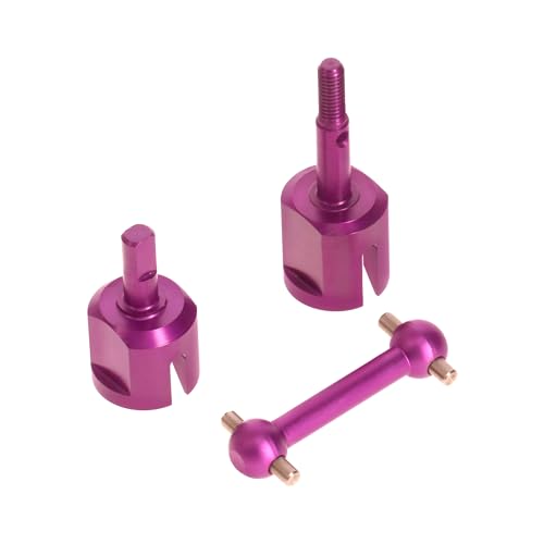 Ersatz für Tamiya TT01 TT02 1/10 RC-Autoteile, lila, Violett eloxiertes Aluminium, Achswelle aus Legierung, Gelenk, Radachsenadapter, Hundeknochen – Set für EIN Getriebe - Cup - Gelenk – 3 Artikel Ersatz für Tamiya TT01 TT02 1/10 RC-Autoteile, lila, Violett eloxiertes Aluminium, Achswelle aus Legierung, Gelenk, Radachsenadapter, Hundeknochen – Set für EIN Getriebe - Cup - Gelenk – 3 Artikel von PrecisionGeek
