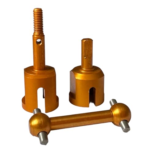 Ersatz für Tamiya TT01 TT02 1/10 RC-Autoteile, orange eloxiertes Aluminium, Achswelle aus Legierung, Gelenk, Radachsenadapter, Hundeknochen – Set für EIN Getriebe - Cup - Gelenk – 3 Artikel Ersatz für Tamiya TT01 TT02 1/10 RC-Autoteile, orange eloxiertes Aluminium, Achswelle aus Legierung, Gelenk, Radachsenadapter, Hundeknochen – Set für EIN Getriebe - Cup - Gelenk – 3 Artikel von PrecisionGeek