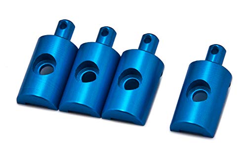 PrecisionGeek Ersatzteil für Tamiya Lunchbox Karosseriehalter Aluminium 1 Satz (4 Stück) BLAU von PrecisionGeek