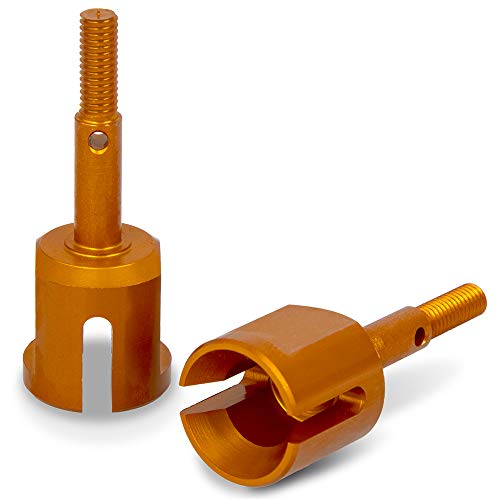 PrecisionGeek – Ersatzteile, eloxiertes Aluminium, Achsschenkel-Gelenkschale aus Legierung, kompatibel mit Tamiya TT01 TT01E TT02 TT02B 1/10 RC Tourenwagen – Set mit 2 Stück (orange) von PrecisionGeek