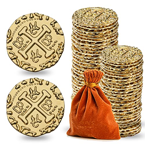 Prefdo Piraten-Münzen aus Metall, 50 Stück, Goldschatzmünzen, spanische Doubloon-Nachbildungen, Fantasy-Metallmünzen, Piraten-Goldmünzen, Spielsteine für Brettspiele, Piratenparty, Cosplay Prefdo Piraten-Münzen aus Metall, 50 Stück, Goldschatzmünzen, spanische Doubloon-Nachbildungen, Fantasy-Metallmünzen, Piraten-Goldmünzen, Spielsteine für Brettspiele, Piratenparty, Cosplay von Prefdo