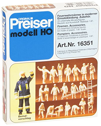Preiser 16351 Notfall Moderne Deutsche Feuerwehrleute unlackiert Figuren-Set Paket (20) Figuren & Ausrüstung HO Modellfigur von Preiser