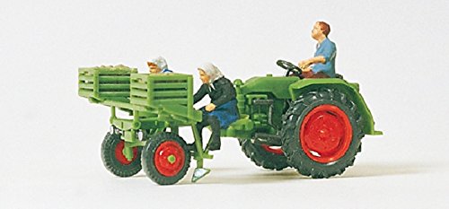 Preiser 1/87 th – pr17935 – Modelleisenbahnen – Traktor für Anpflanzung PDT + 3 Figuren von Preiser