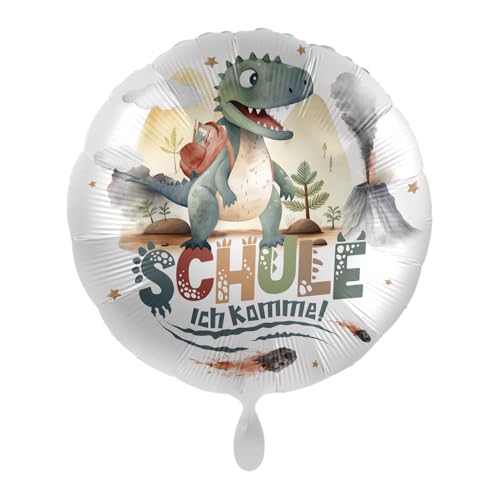 Dino-Folienballon * SCHULE - ICH KOMME * als Deko und Geschenk zum Schulanfang und Einschulung | Größe: 43cm | Dinosaurier Partydeko Luftballon Ballon Kinder Schule Schulstart ABC Dino-Folienballon * SCHULE - ICH KOMME * als Deko und Geschenk zum Schulanfang und Einschulung | Größe: 43cm | Dinosaurier Partydeko Luftballon Ballon Kinder Schule Schulstart ABC von Premioloon