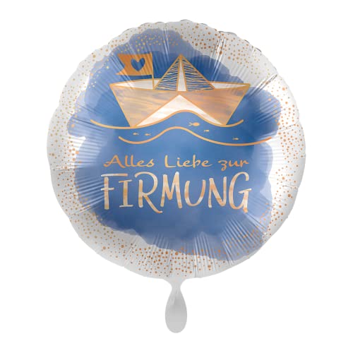 Folienballon Alles Liebe zur Firmung Segelboot, ca. 43 cm von Premioloon