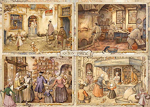 Jumbo Puzzles 18818 Animals Anton Pieck – Bäcker aus dem 19. Jahrhundert, Puzzle, 1000 Teile, Multi von Jumbo