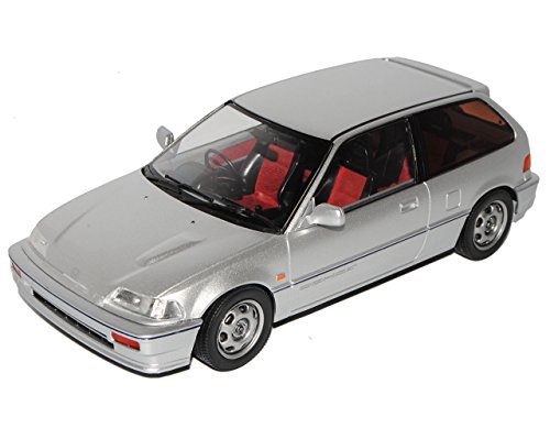 Hon-da Civic EF3 SI 3 Türer Silber 1987-1991 Triple 9 1/18 PremiumX Modell Auto mit individiuellem Wunschkennzeichen von Premium X