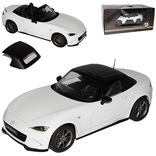 Mazda MX5 ND Cabrio Weiss mit abnehmbarem Soft Top Graue Felgen Ab 2015 Limitiert 1 von 600 Triple 9 1/18 PremiumX Modell Auto von Premium X