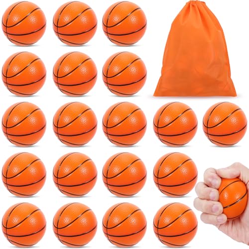 Preocea 20 Stück Basketball-Stressball, 6,3 cm Schaumstoff-Quetschball, kleine Sportbälle, Basketball-Stressbälle zur Angstlinderung, Mini-Basketbälle für Sport-Motto-Party-Gastgeschenke Preocea 20 Stück Basketball-Stressball, 6,3 cm Schaumstoff-Quetschball, kleine Sportbälle, Basketball-Stressbälle zur Angstlinderung, Mini-Basketbälle für Sport-Motto-Party-Gastgeschenke von Preocea