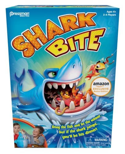 Pressman Shark Bite with Let's Go Fishin' Kartenspiel (exklusiv bei Amazon) von Pressman