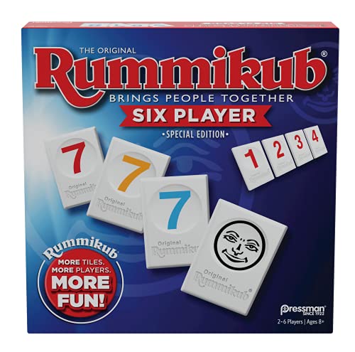 Rummikub 6 Spieler Edition by Pressman - Das Original Rummy Tile Game Blau (108648) von Pressman