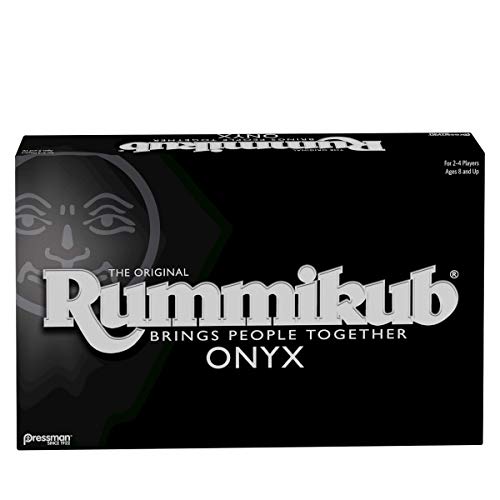 Rummikub Onyx-Edition – Anspruchsvolles Set mit einzigartigen schwarzen Rummikub-Fliesen und farbenfrohen gravierten Zahlen von Pressman, mehrfarbig von Pressman