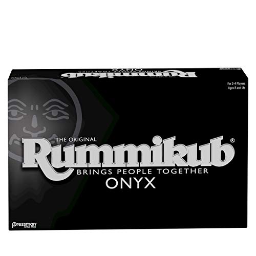 Rummikub Onyx Edition – Anspruchsvolles Set mit einzigartigen schwarzen Rummikub-Fliesen und lebendigen eingravierten Zahlen von Pressman, mehrfarbig von Pressman