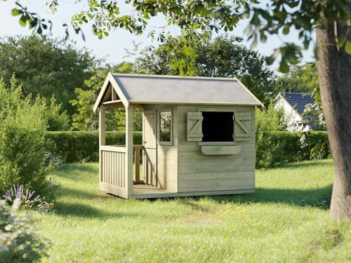 Prestige Garden Spielhaus Funny M KDI | 155x188x159 cm | Kesseldruckimprägniert | Mit Veranda, 2 Fenstern & Blumenkasten | Kinder Spielhaus Außen Prestige Garden Spielhaus Funny M KDI | 155x188x159 cm | Kesseldruckimprägniert | Mit Veranda, 2 Fenstern & Blumenkasten | Kinder Spielhaus Außen von Prestige Garden