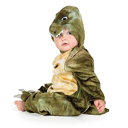 PRETEND TO BEE 1912 Dinosaur Jurassic Park Baby-T-Rex-Dinosaurier-Kostüm für Kinder/Kleinkinder, offizielles Naturkundemuseum, Einteiler, Grün Mehrfarbig, 6-12 Monate von Pretend to Bee