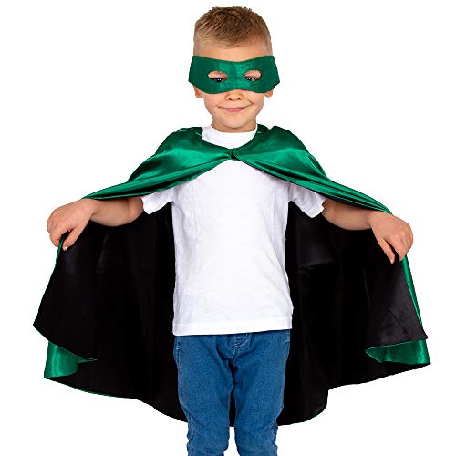 Pretend to Bee 1225D Superhero Superheldencape und Masken-Set Kostüm für Kinder, Wendbar Grün und Schwarz, Einfarbig, 3-7 Jahre Pretend to Bee 1225D Superhero Superheldencape und Masken-Set Kostüm für Kinder, Wendbar Grün und Schwarz, Einfarbig, 3-7 Jahre von Pretend to Bee