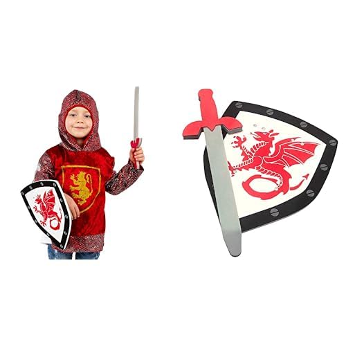 Pretend to Bee Royal Knight Bundle: Kostüm für Kinder, Rot, 5–7 Jahre und mittelalterlicher Ritter – Zubehörset – Kostüm für Kinder/Kleinkinder – Schaumstoff und Schild, ab 18 Monaten Pretend to Bee Royal Knight Bundle: Kostüm für Kinder, Rot, 5–7 Jahre und mittelalterlicher Ritter – Zubehörset – Kostüm für Kinder/Kleinkinder – Schaumstoff und Schild, ab 18 Monaten von Pretend to Bee