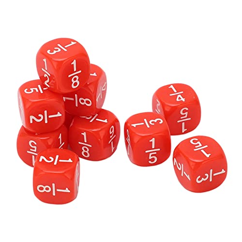 Pretfy 20pcs Fraction Dice Premium System Liefert Klassenausbildung Stabiler Anlass (Rot) von Pretfy